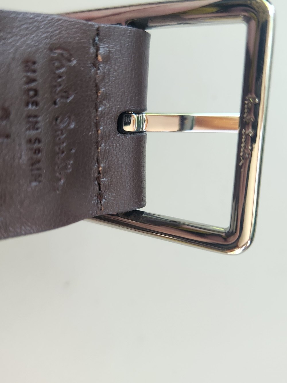 Paul Smith Brown Leather Belt with Silver Buckle - Picture 6 of 6